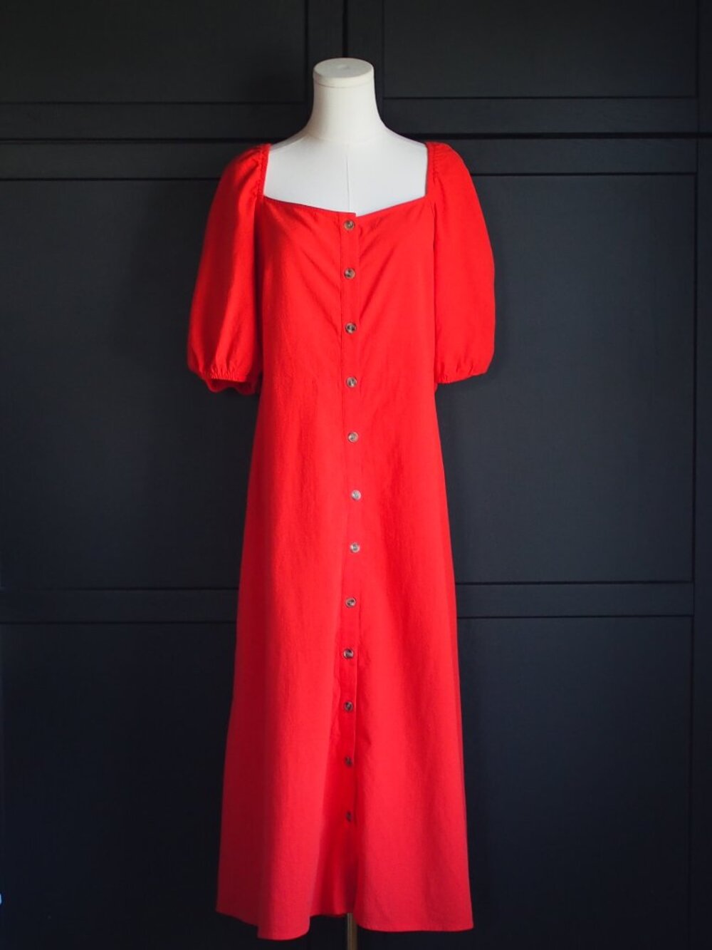 H&M | 100% Cotton Puff-Sleeve Dress